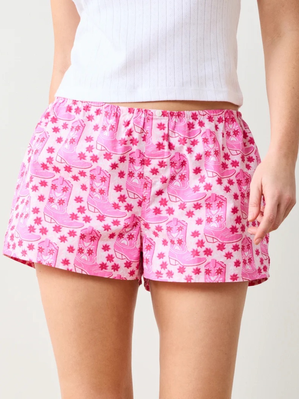 Printfresh Pink Rhinestone Cowgirl Organic cotton boxers 2x